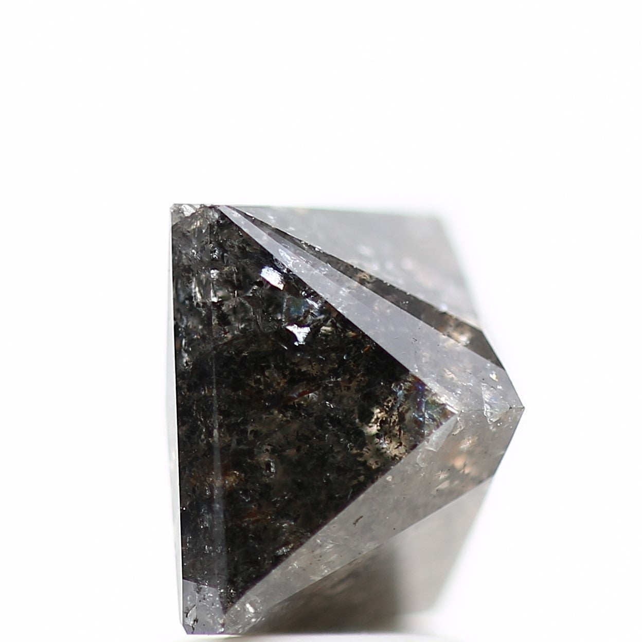 3.54 Carat 7.80 MM Natural Princess Salt and Pepper Diamond - Blackdiamond