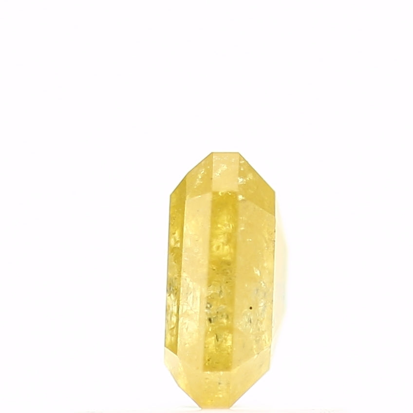 0.58 Carat 5.12 MM Fancy Yellow Emerald Cut Salt and Pepper Diamond - Blackdiamond