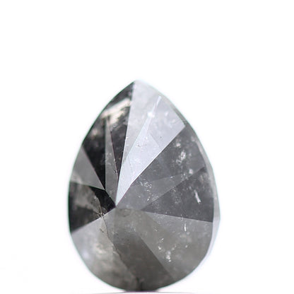 1.41 Carat Fancy Gray Pear Brilliant Cut Salt and Pepper Diamond