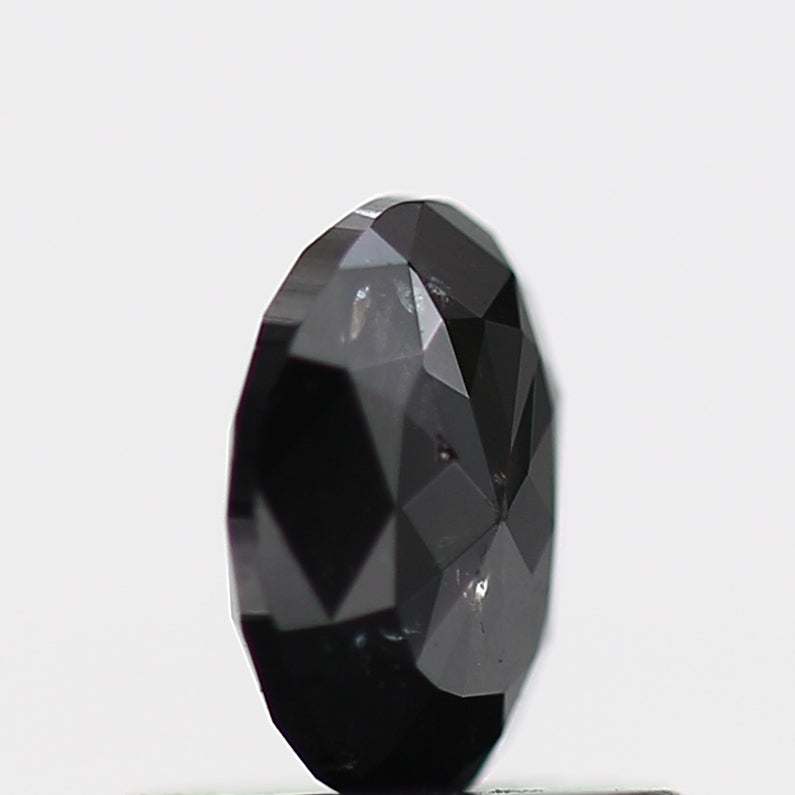 0.51 Carat Black Oval Cut Natural Diamond 5.9 MM