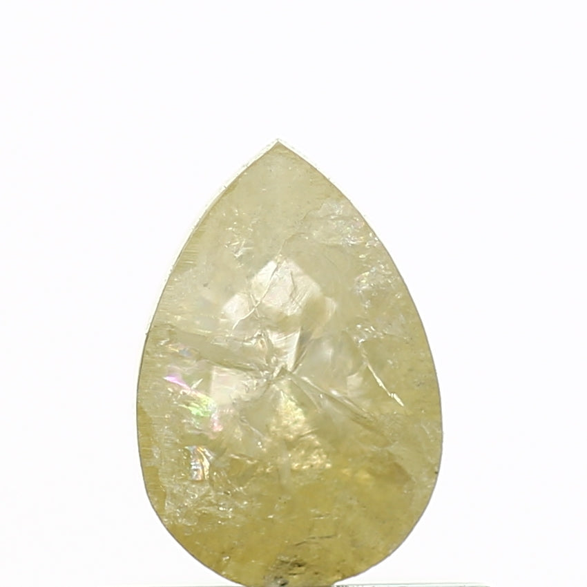 0.41 Carat Natural Pear Rose Cut Yellow Rustic Diamond SDM311