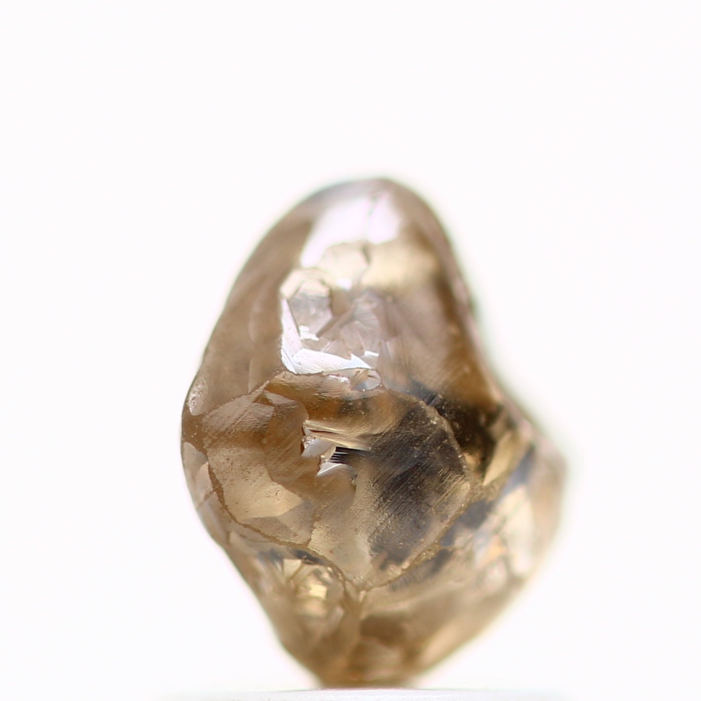 1.27 Carat Natural Fancy Champagne Brown Raw Rough Diamond 6.10 MM - Blackdiamond