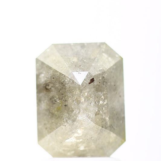 1.50 Carat Natural Emerald Icy Gray Salt and Pepper Diamond 8.50 MM