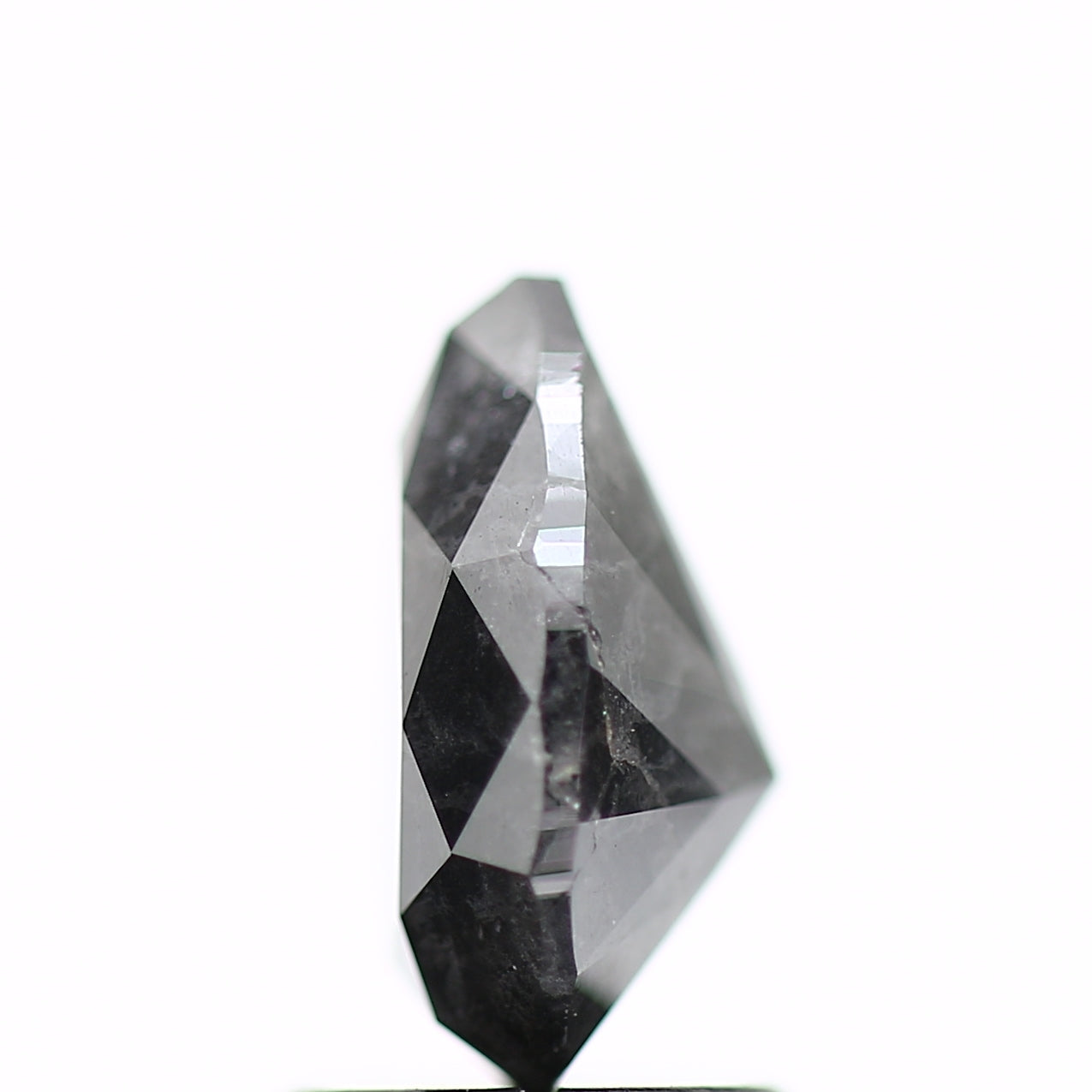 1.81 Carat Fancy Gray Black Salt and Pepper Pear Diamond 9.12 MM