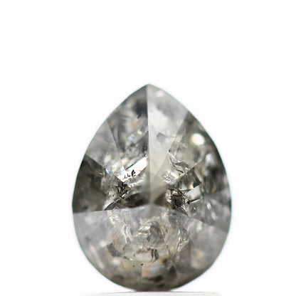 2.05 Carat Loose Gray Salt and Pepper Pear Natural Diamond 8.64 MM