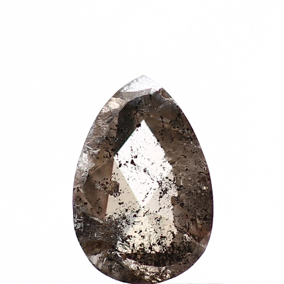 0.76 Carat Natural Pear Rosecut Salt and Pepper Diamond SDM76