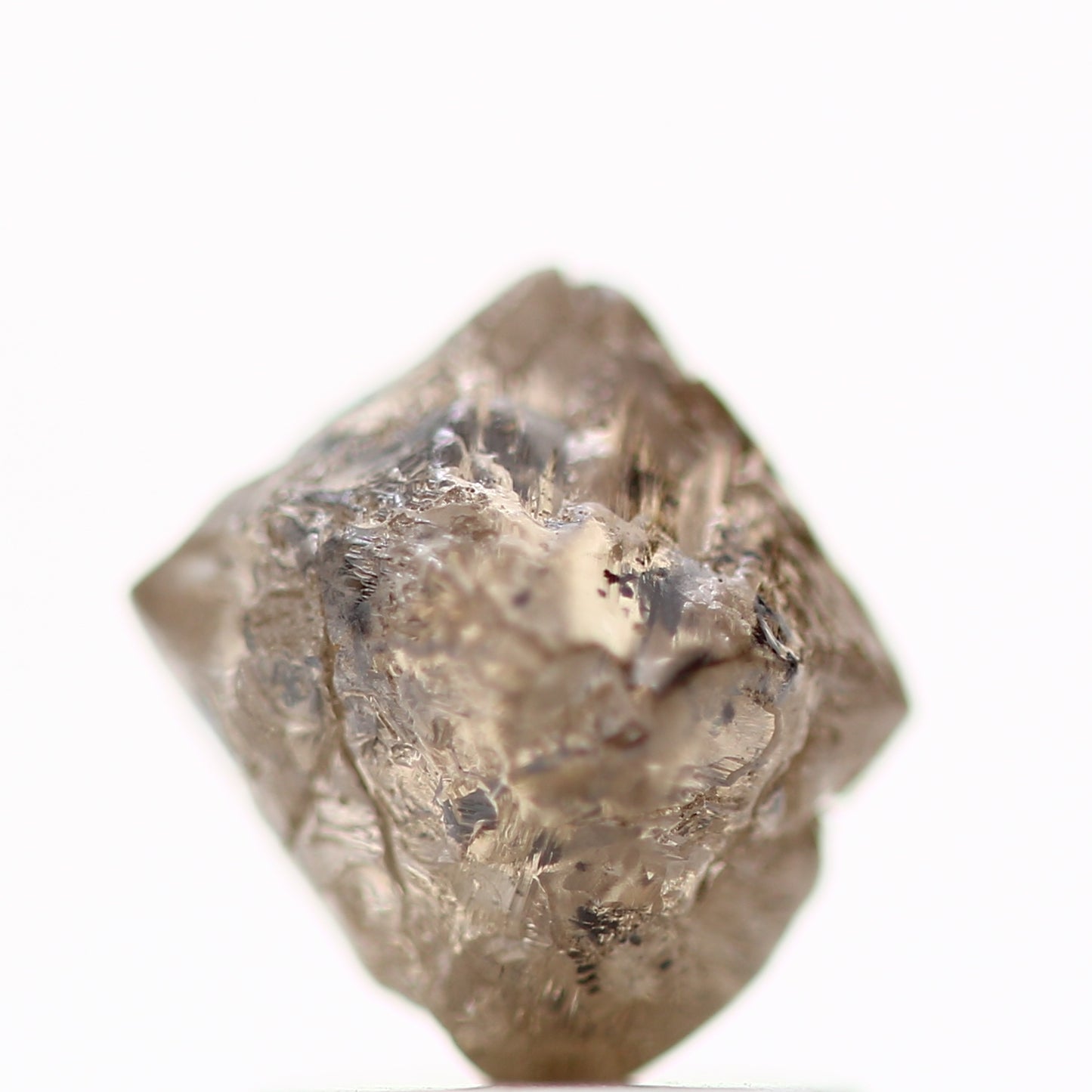 1.95 Carat Natural Octahedron Brown Crystal Raw Rough Diamond 6.50 MM - Blackdiamond