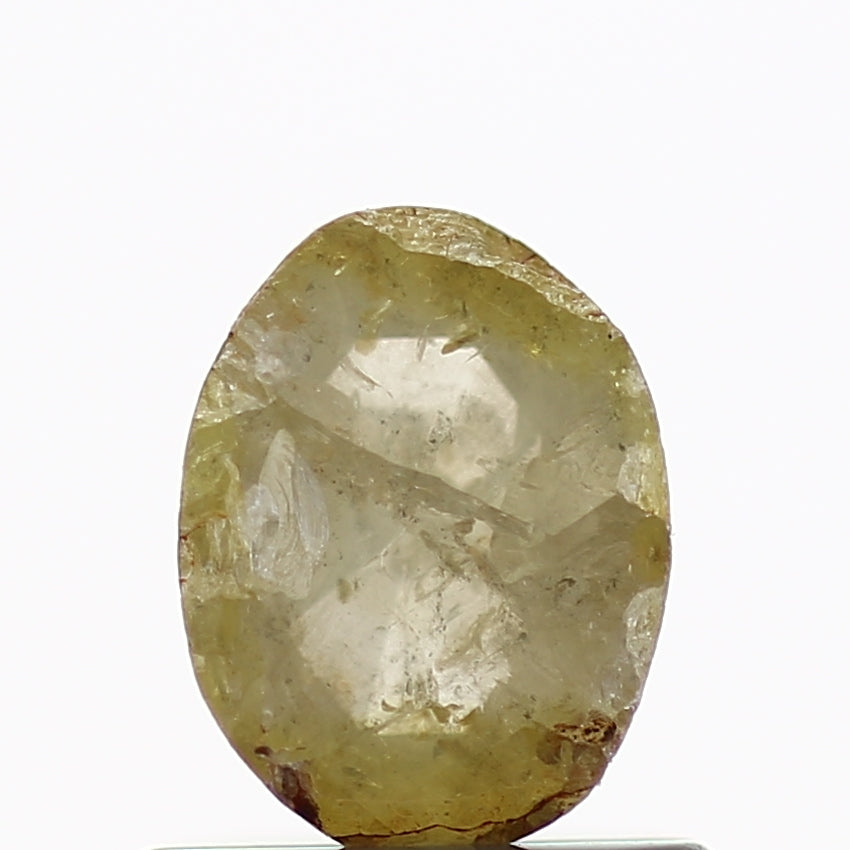 0.70 Carat Oval Yellow Rose Cut Natural Loose Diamond 6.30 MM