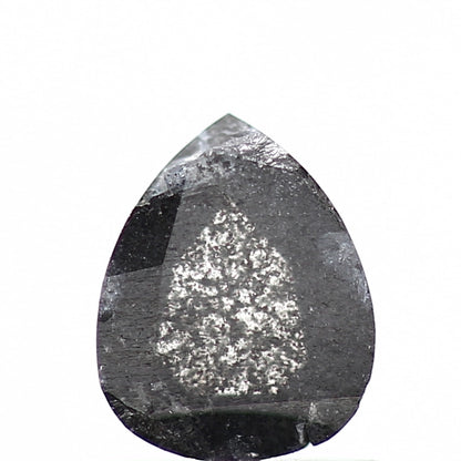 0.68 Carat Natural Pear Rose Cut Gray Salt and Pepper Diamond SDM164