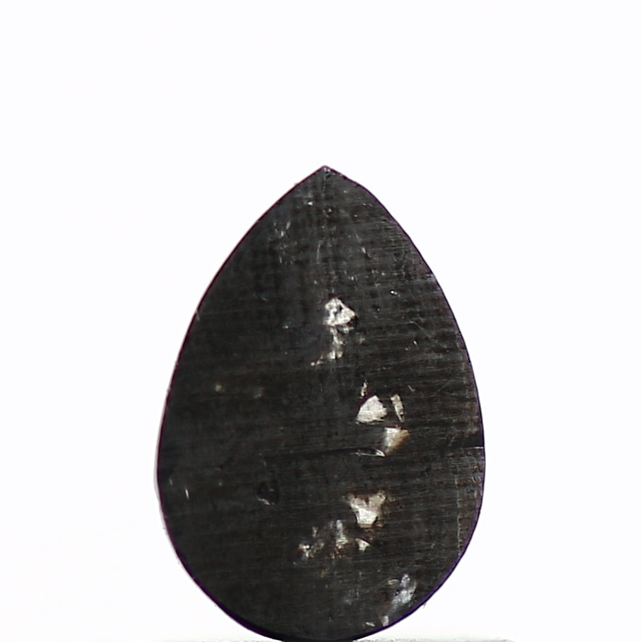 0.37 Carat Natural Rose Cut Fancy Black Pear Loose Diamond SDM932