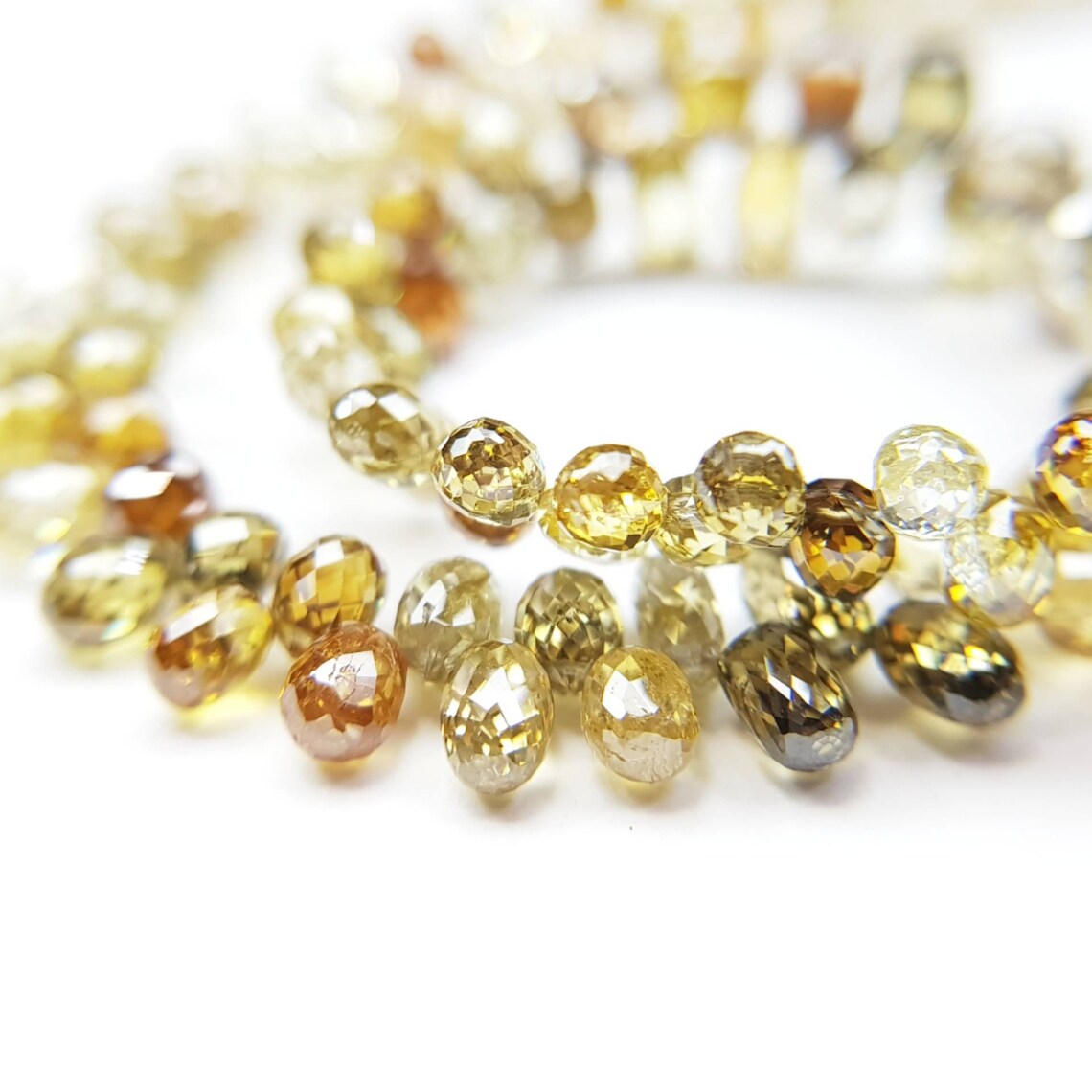 natural color yellow diamond beads briolette