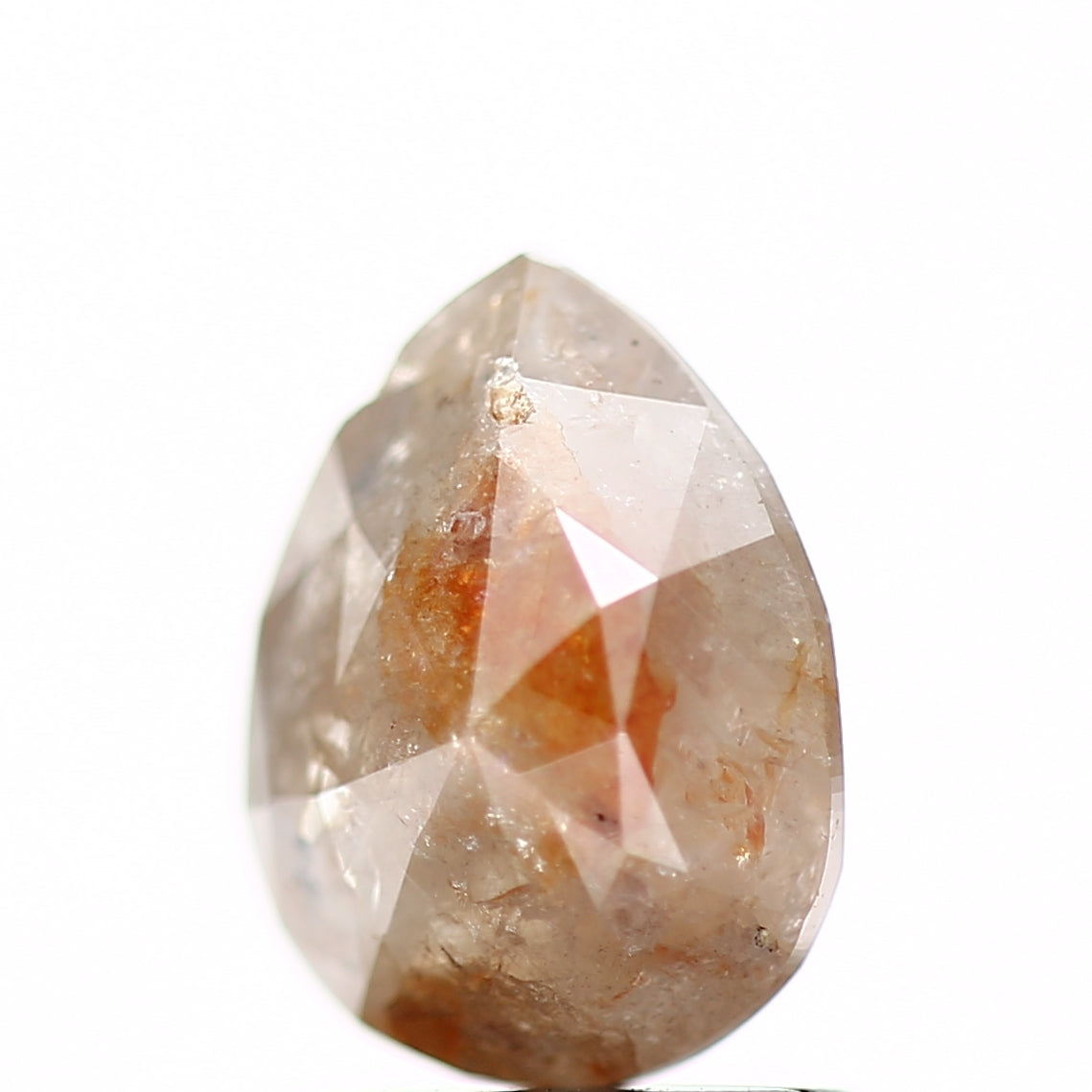 1.31 Carat Peach Orange Pear Rose Cut Natural Loose Diamond SDM918