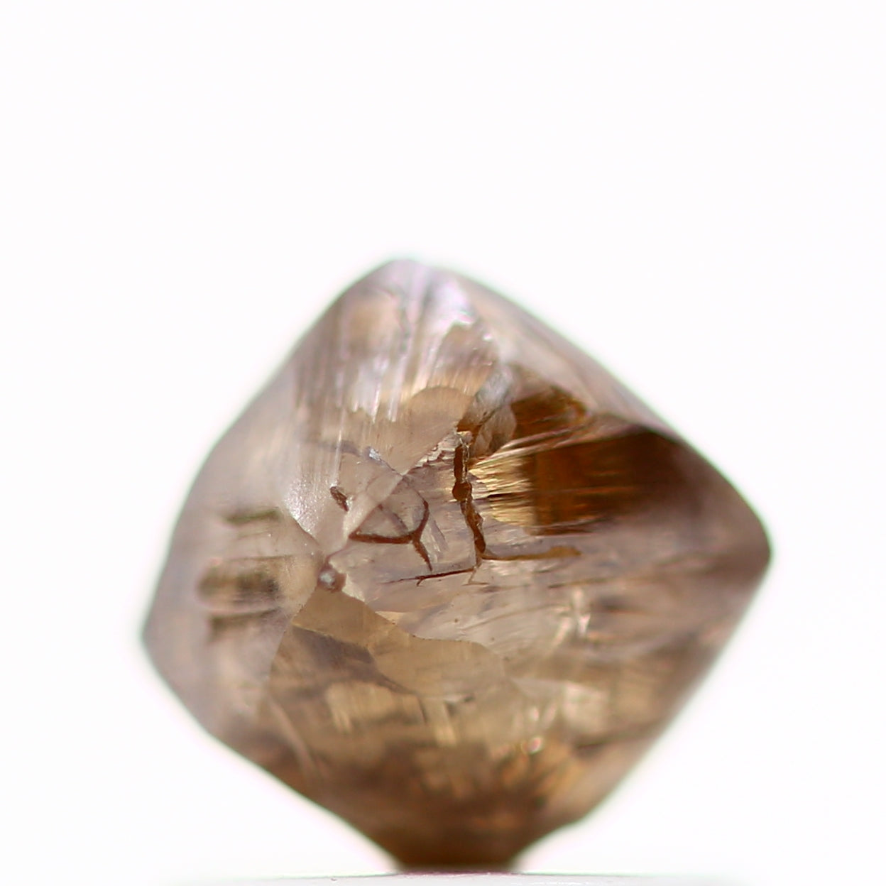 1.24 Carat Natural Champagne Brown Octahedron Rough Diamond 6.20 MM - Blackdiamond