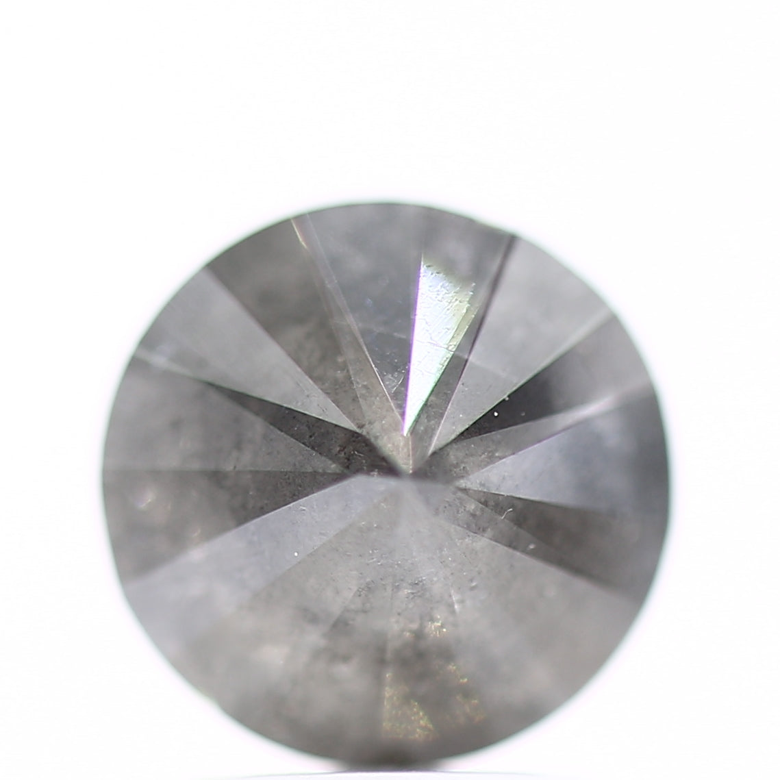 2.52 Carat 8 MM Round Cut Fancy Gray Salt and Pepper Natural Diamond - Blackdiamond