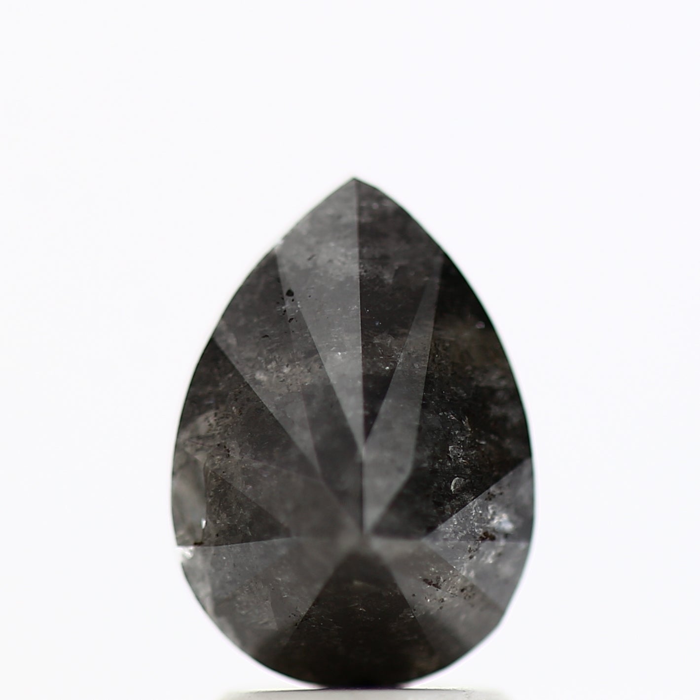 2.64 Carat Natural Black Salt and Pepper Pear Diamond sd11207