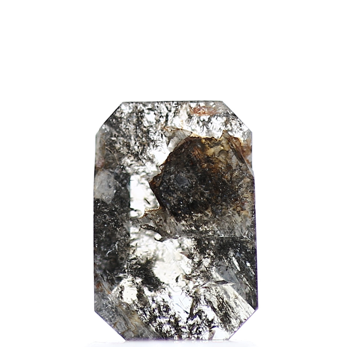 0.81 Carat 7.80 MM Natural Gray Emerald Salt and Pepper Loose Diamond - Blackdiamond