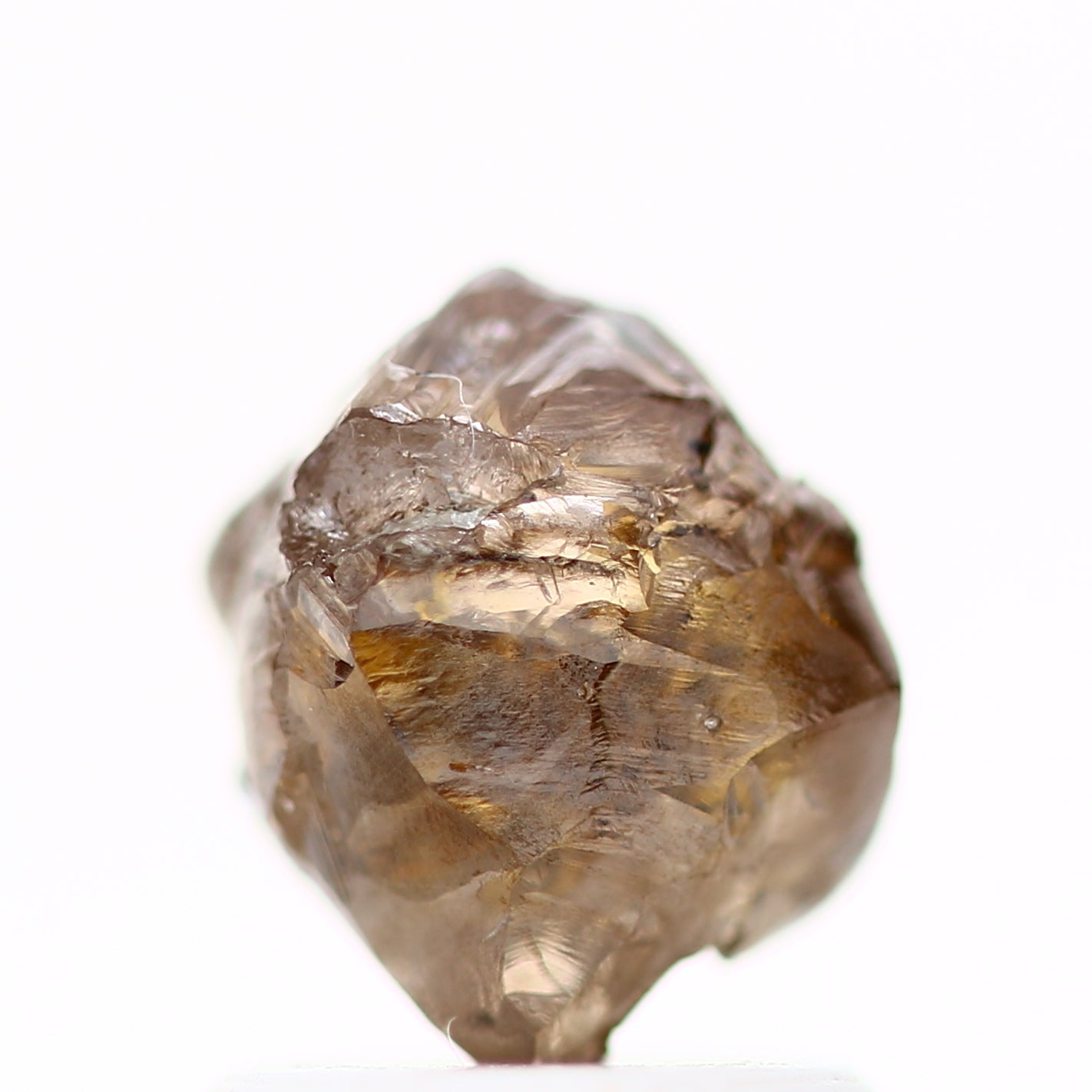 1.43 Carat Cognac Brown Crystal Uncut Rough Natural Diamond 7.25 MM - Blackdiamond