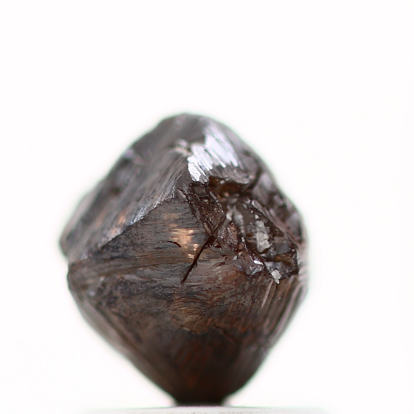 1.64 Carat Fancy Brown Crystal Octahedron Rough Uncut Diamonds 6.60 MM - Blackdiamond