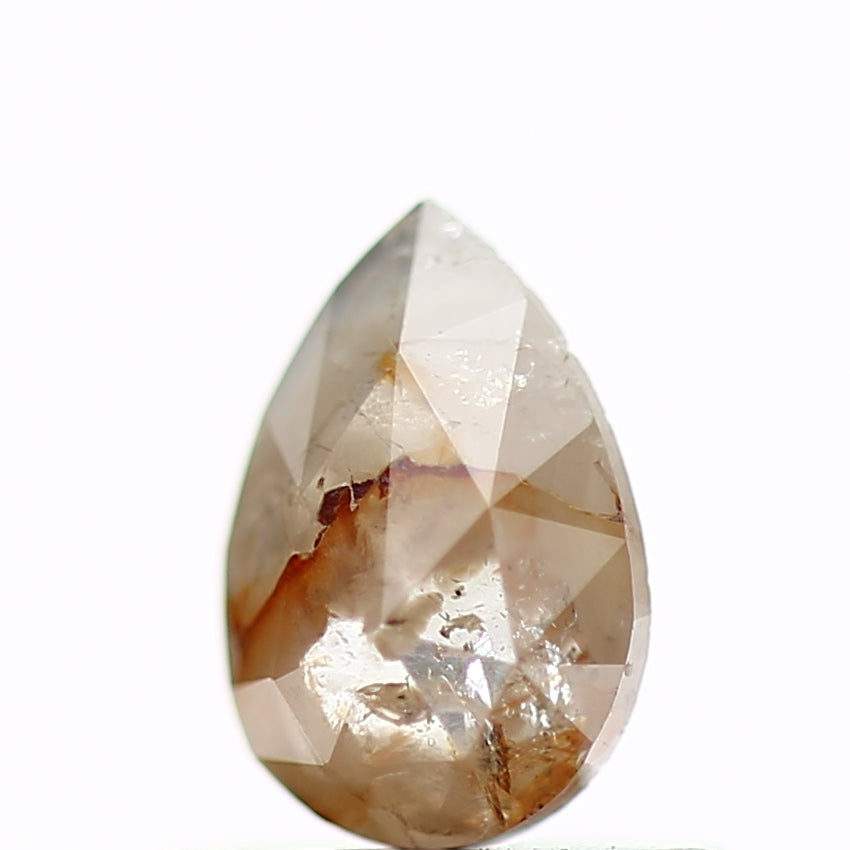 0.41 Carat Natural Pear Rose Cut Orange Rustic Diamond SDM313