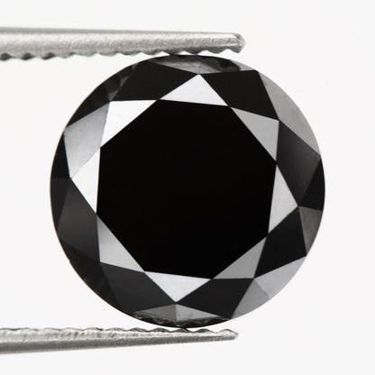 4 ct black diamond round brilliant cut