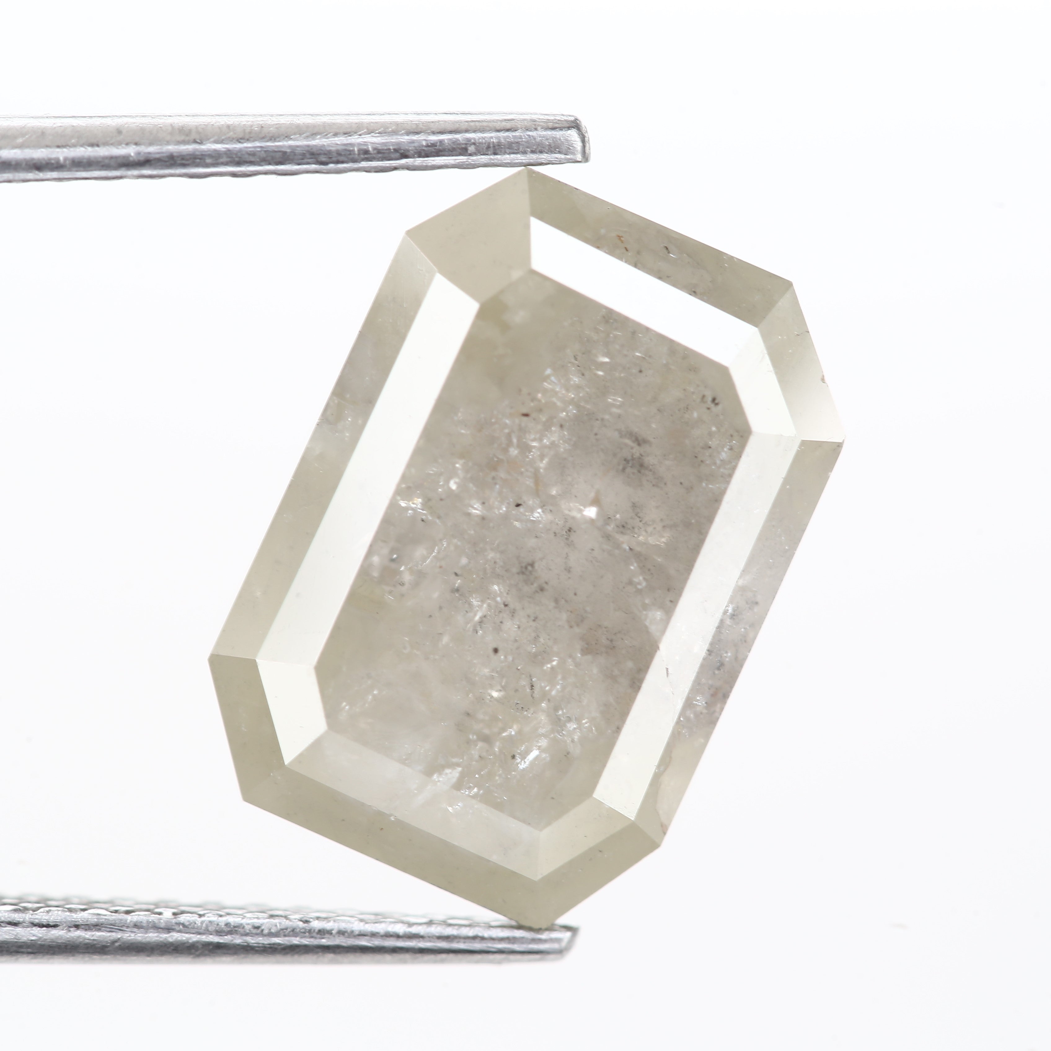 5 Carat Salt and Pepper Diamonds Emerald Cut Gray 12.39 MM
