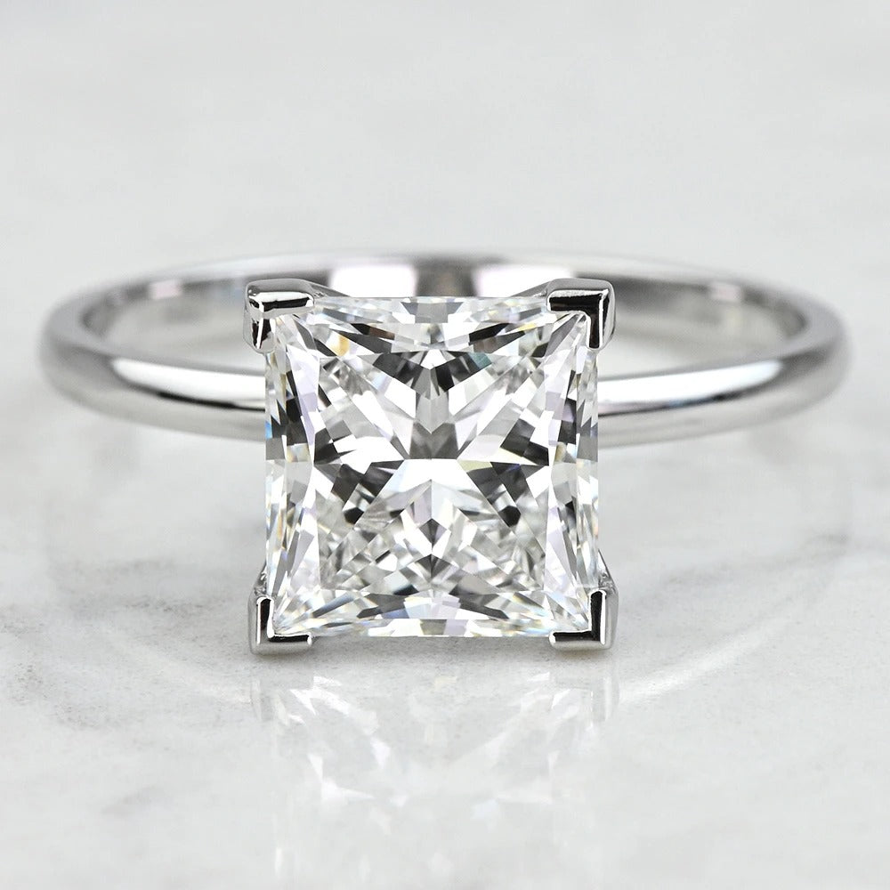 Princess Solitaire Lab Diamond Engagement Ring 5ct