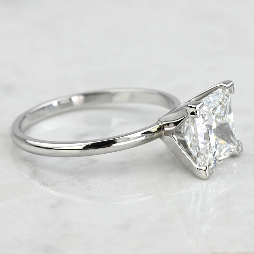 Princess Solitaire Lab Diamond Engagement Ring 14k/18k white gold ring