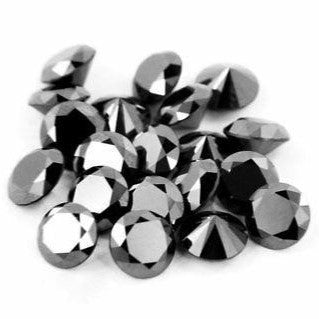 Natural Diamond 1 Carat Lot 5 mm lot of Loose Black Diamond For Earrings 2 pcs - Blackdiamond