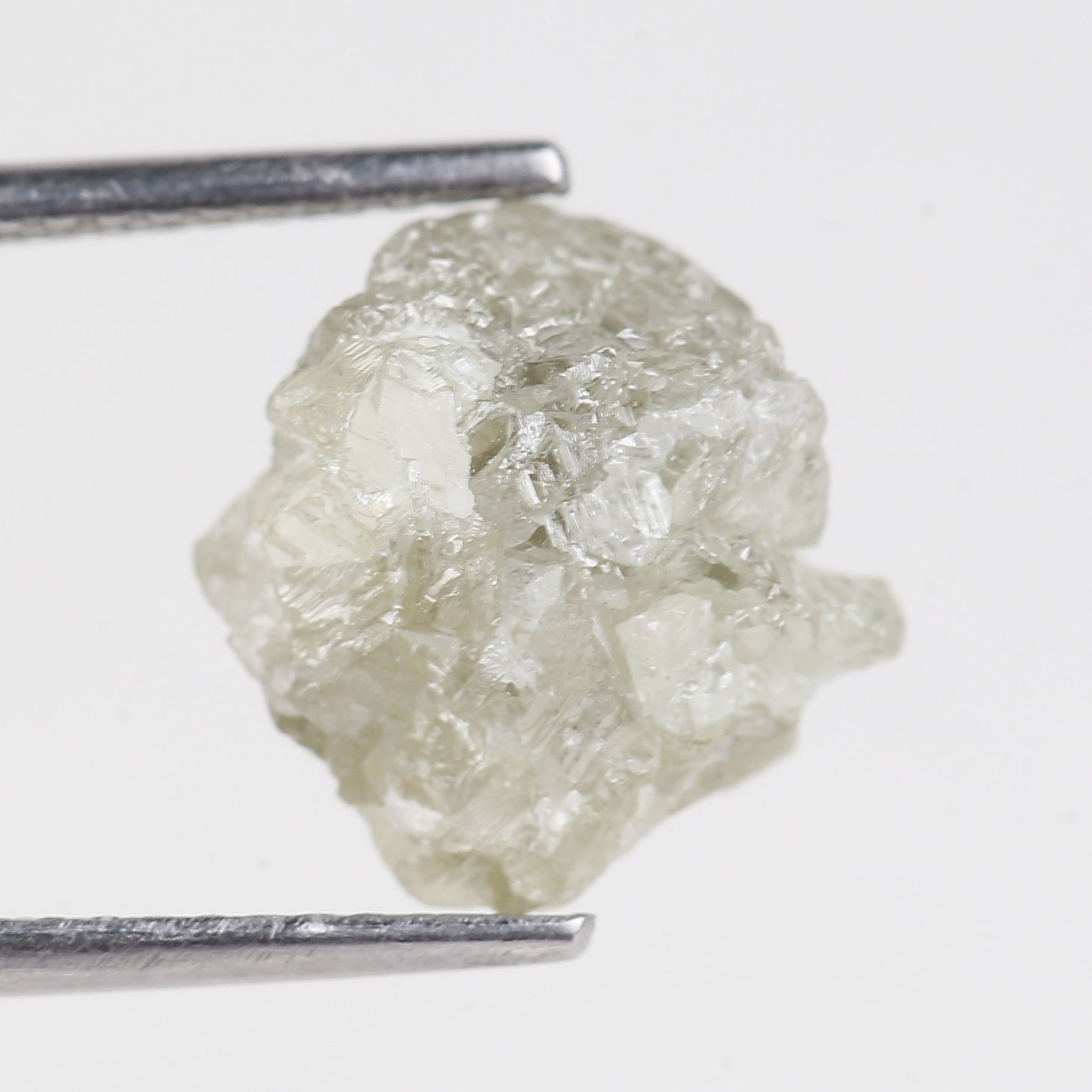 5.42 Carat Natural Rough White Gray Diamond 10.86 MM