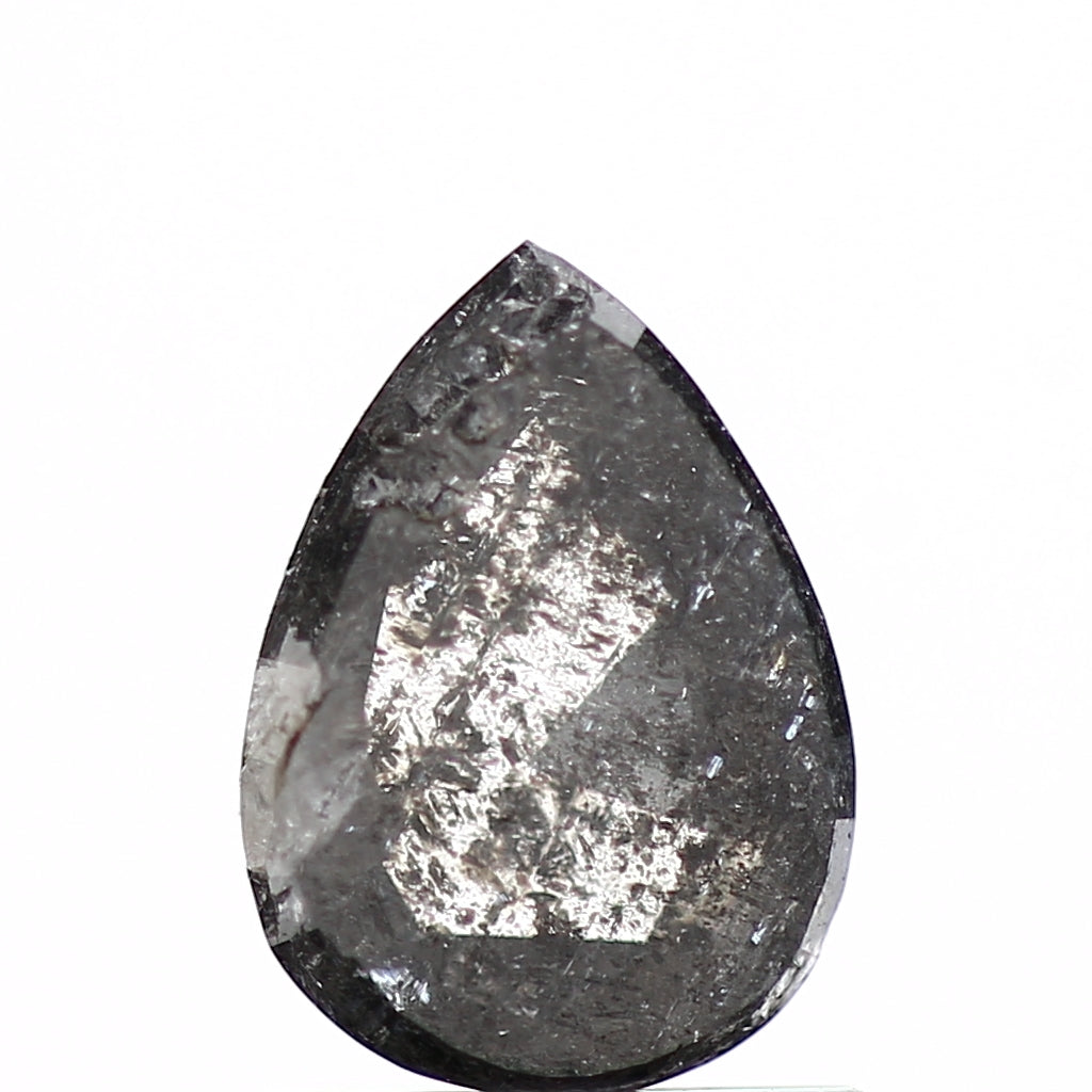 0.90 Carat Fancy Gray Pear Salt and Pepper Diamond