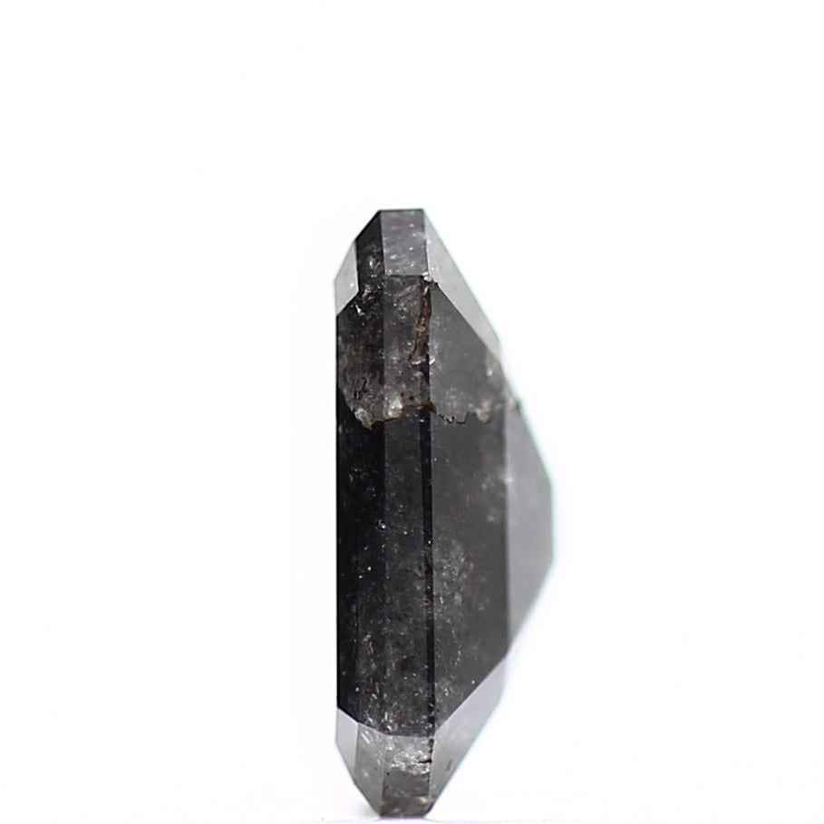 0.81 Carat 6.42 MM Natural Fancy Black Emerald Salt and Pepper Diamond - Blackdiamond