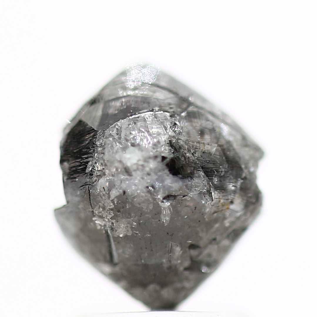 2.56 Carat Rough Diamonds Octahedron Raw Black Diamonds 8.1 MM - Blackdiamond