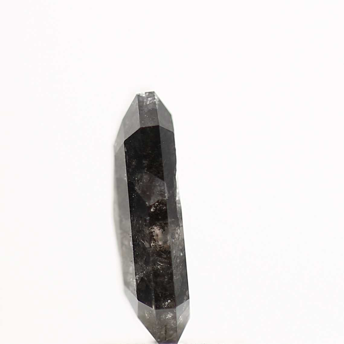 0.88 Carat 8.09 MM Natural Gray Emerald Cut Salt and Pepper Diamond - Blackdiamond