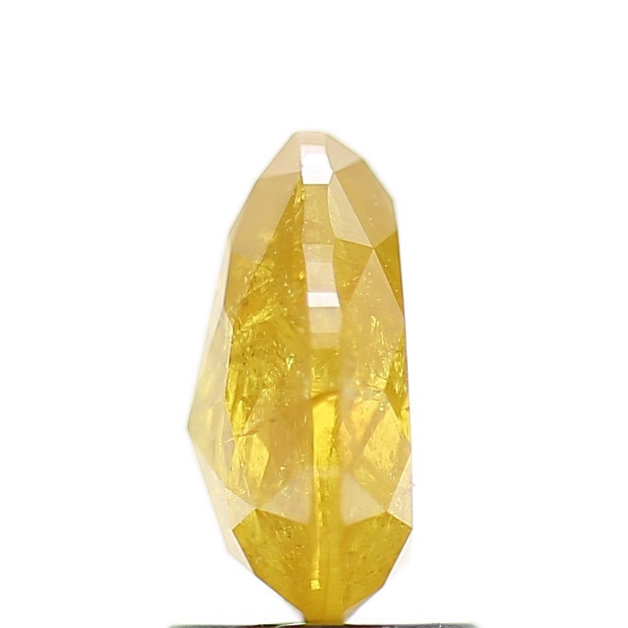 1.78 Carat Natural Fancy Yellow Pear Salt and Pepper Diamond 8.70 MM