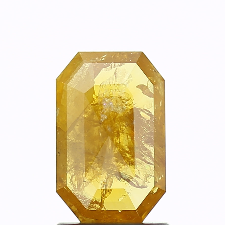 1.12 Carat Natural Yellow Emerald Salt and Pepper Diamond 8.4 MM