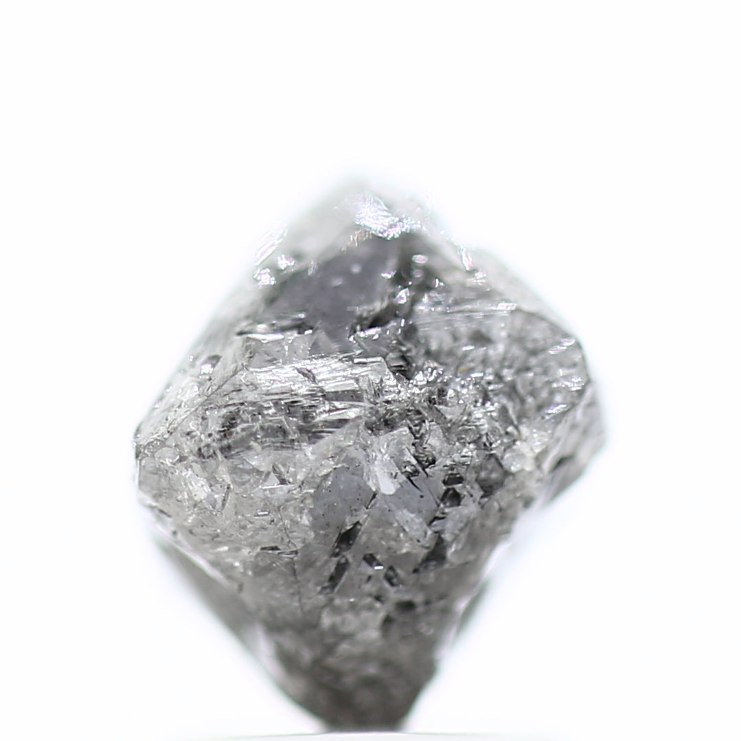 2.37 Tcw Octahedron Rough Black Diamond Gray Black Raw Mined Diamonds - Blackdiamond