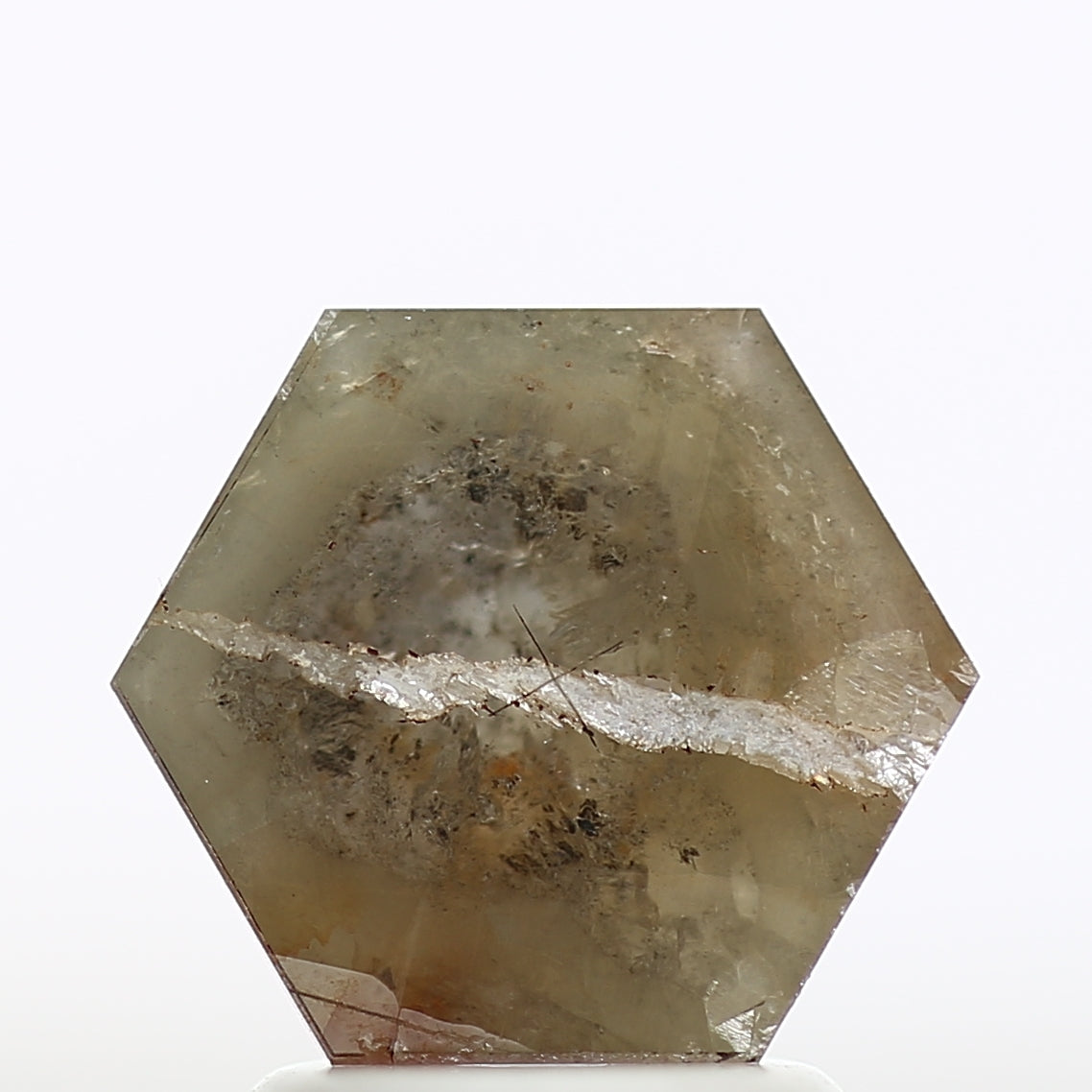 1.43 Carat Hexagon Rustic Salt And Pepper Natural Diamond 8.62 MM