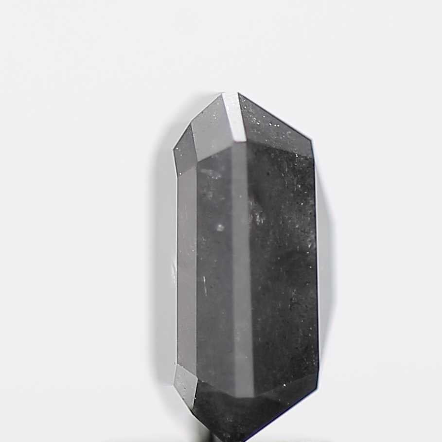 2.17 Carat 8.10 MM Fancy Gray Emerald Cut Salt Pepper Diamond - Blackdiamond