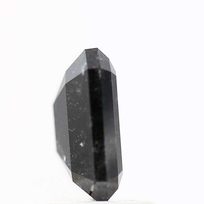 1.84 Carat 8.06 MM Natural Black Emerald Cut Salt and Pepper Diamond - Blackdiamond