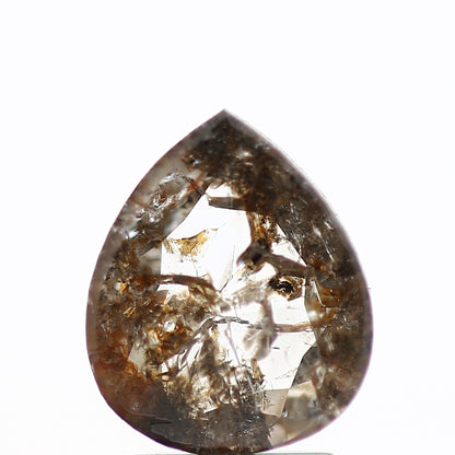 1.54 Carat Fancy Red Brown Pear Salt and Pepper Diamond