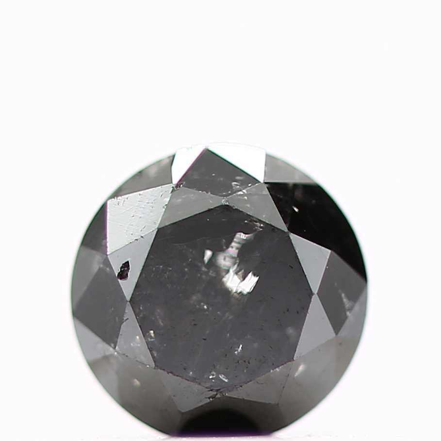 0.32 Carat Fancy Black Diamond Round Salt and Pepper Diamond 3.8 MM - Blackdiamond