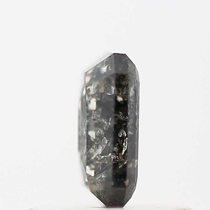 0.41 Carat 5.20 MM Fancy Gray Emerald Cut Salt and Pepper Diamond - Blackdiamond