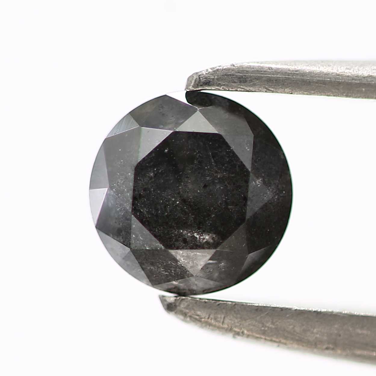 0.32 Carat Fancy Black Diamond Round Salt and Pepper Diamond 4.1 MM - Blackdiamond