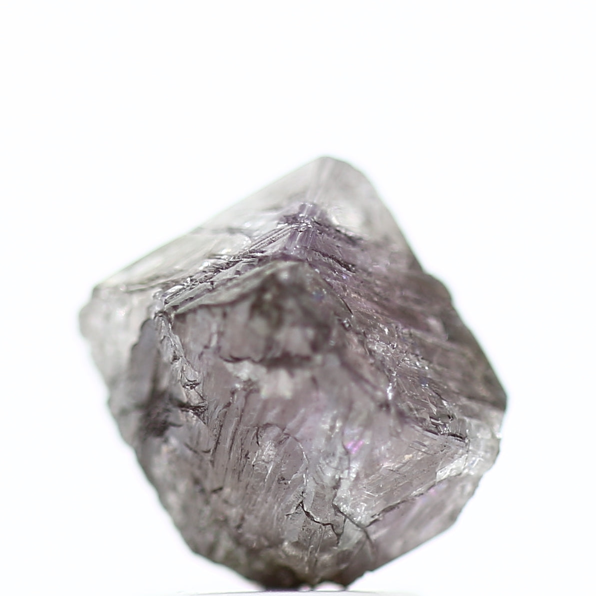 2.65 Carat Fancy Purple Pink Octahedron Rough Natural Diamond 8.50 MM - Blackdiamond