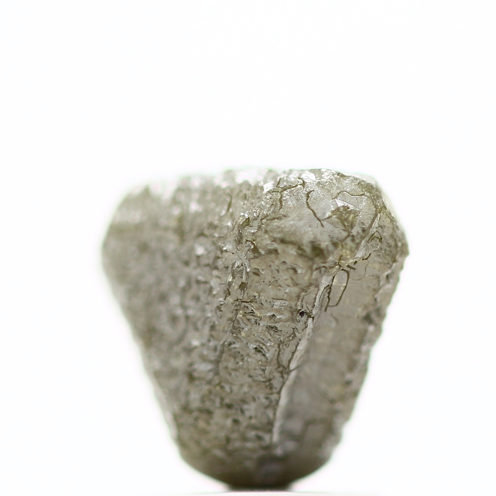 2.35 Carat Fancy Green Gray Macle Natural Rough Diamond 7.50 MM - Blackdiamond