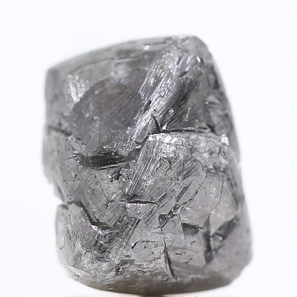 3.27 Carat Fancy Gray Octahedron Raw Rough Natural Diamond 8.20 MM - Blackdiamond