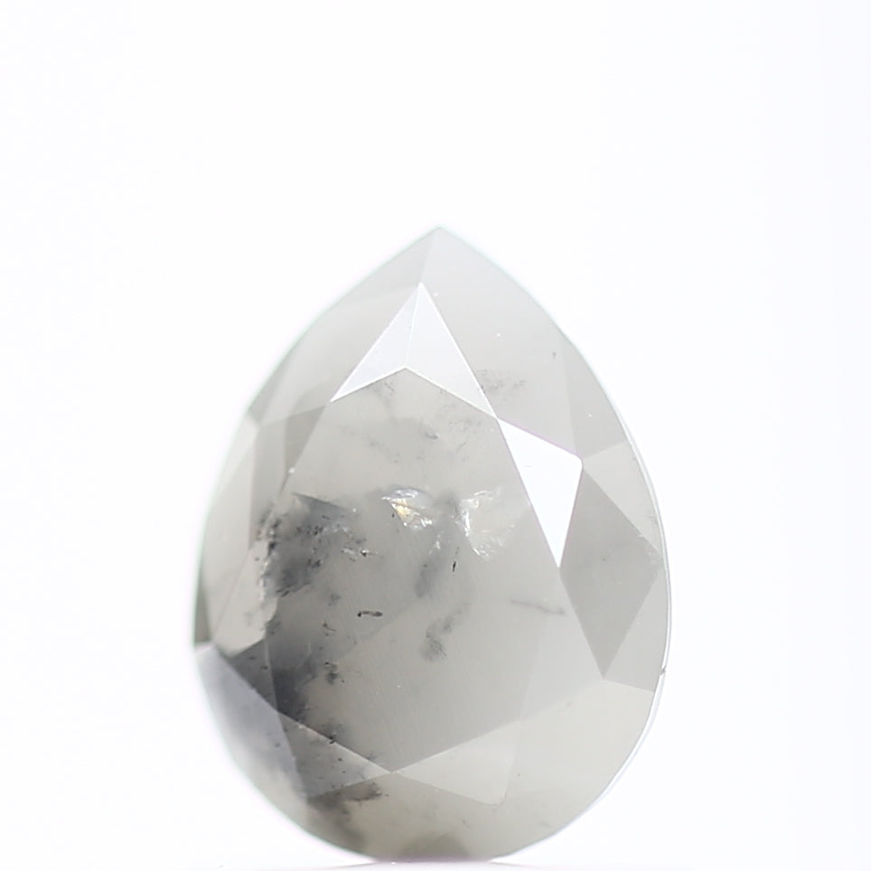 0.79 Carat Pear Salt and Pepper Gray Diamond 6.69 MM