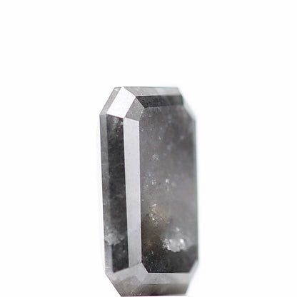 2.78 Carat 10.50 MM Fancy Gray Emerald Cut Salt and Pepper Diamond - Blackdiamond