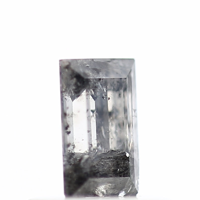 0.38 Carat Baguette Cut Salt & Pepper Diamond Gray Loose Diamond 5.25 MM