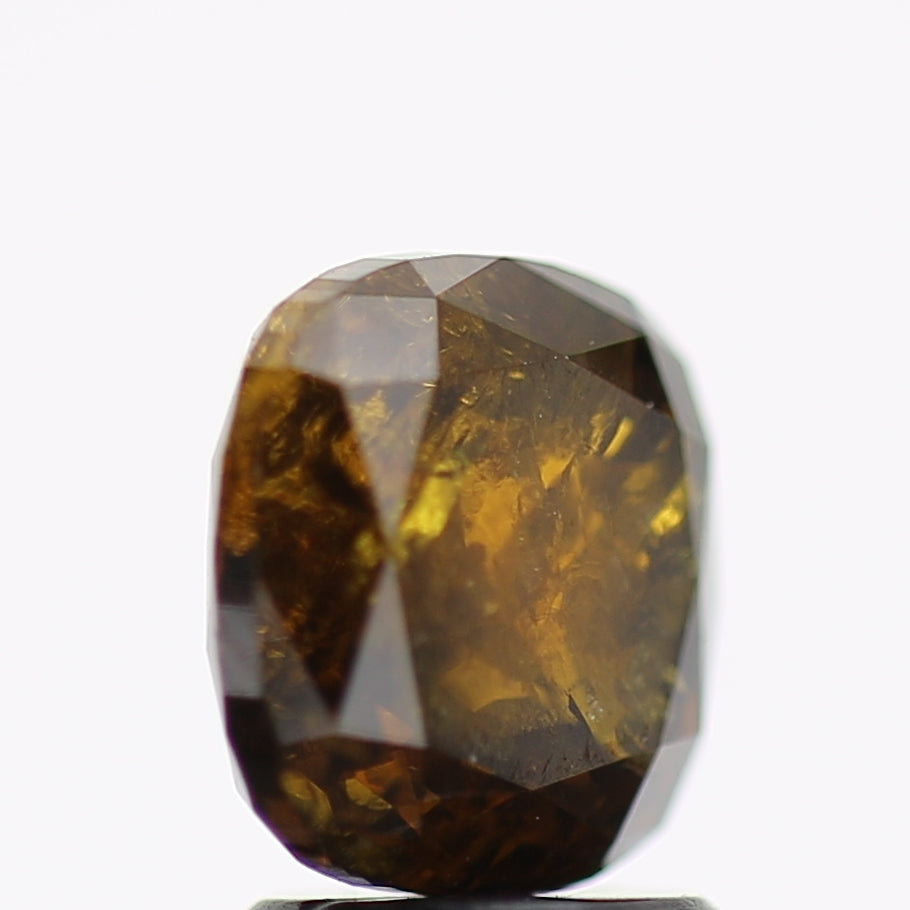 2.45 Carat Natural Cushion Salt and Pepper Diamond Fancy Brown 7.7 MM